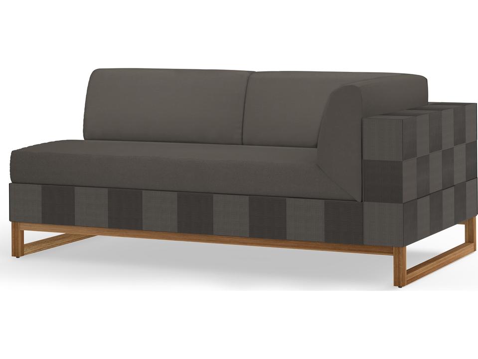 MamaGreen Ekka Wicker Cushion Left Arm Outdoor Patio Loveseat