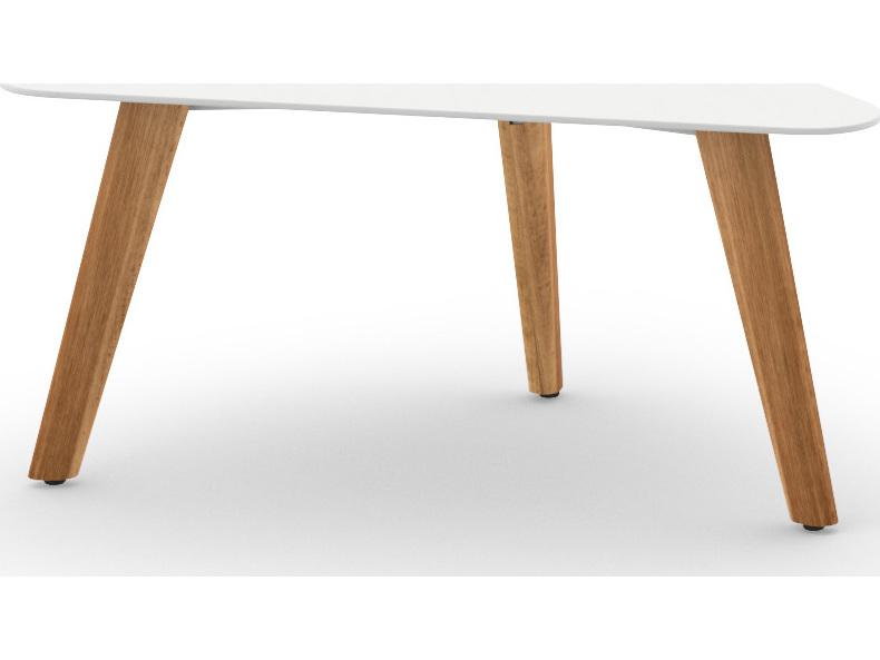 MamaGreen Kaat Teak Triangular Medium Outdoor Patio Coffee Table