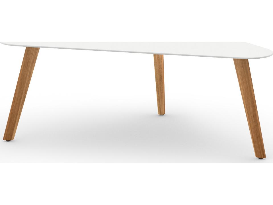 MamaGreen Kaat Teak Triangular Large Patio Coffee Table