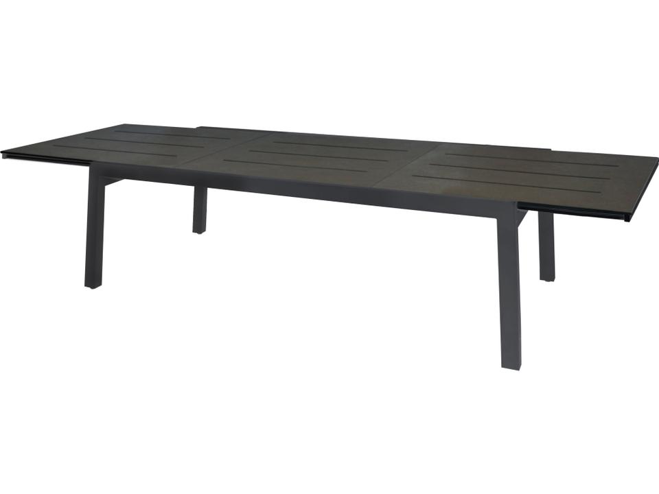 Baia Aluminum Extension Dining Table with Slate Resin Top