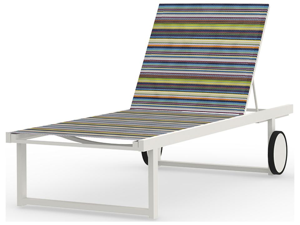 Stripe Aluminum Sling Chaise Lounge