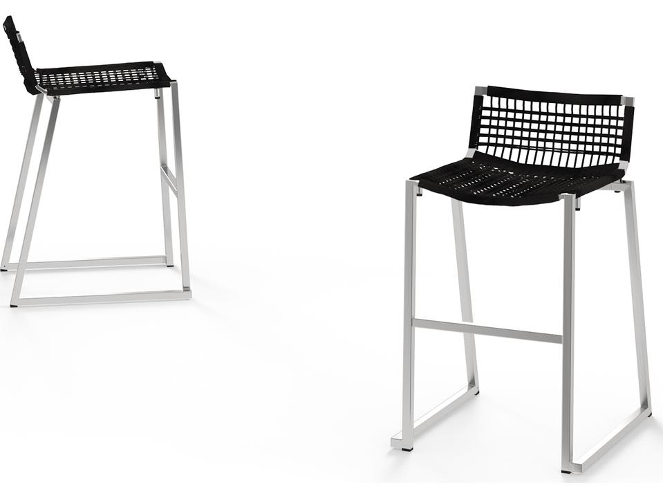 MamaGreen Olaf Stainless Steel Wicker Armless Patio Counter Chair