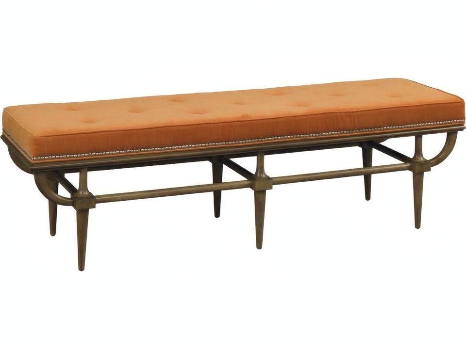 Jetson Upholstered Ottoman Accent Bench with Nailhead Trim