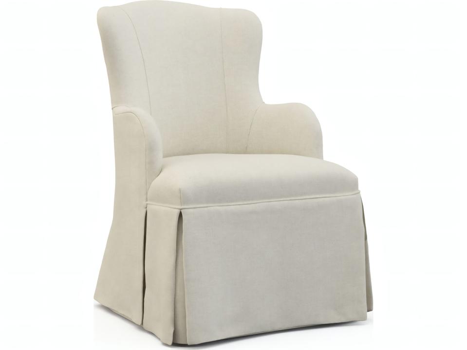 Vera Upholstered Arm Dining Chair with Dressmaker Skirt