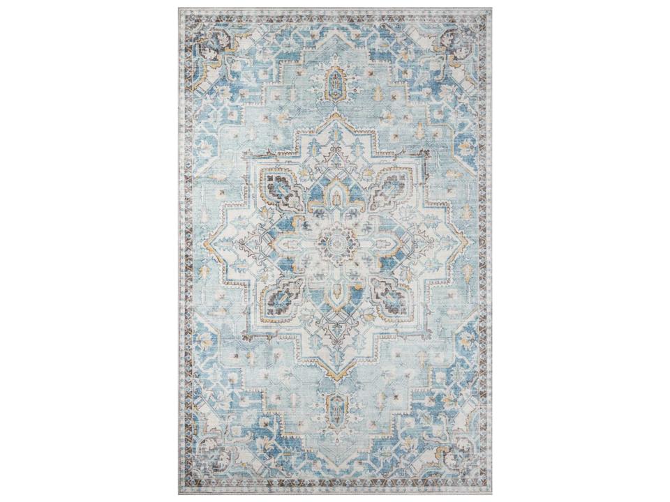 Afshar Bordered Area Rug with Traditional Turkish Pattern