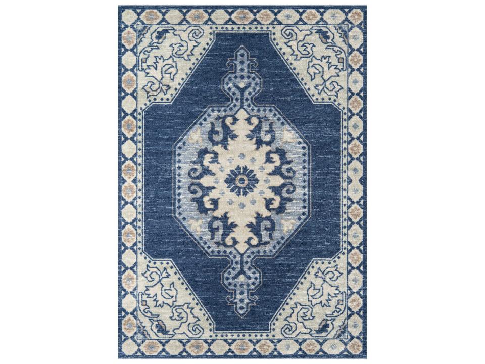 Anatolia Bordered Area Rug with Wool and Nylon Blend