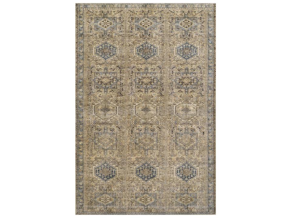 Ariana Bordered Vintage Style Area Rug in Blue
