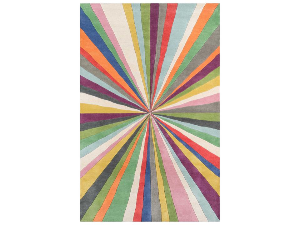 Delhi Hand-Tufted Wool Area Rug in Multi Geometric Pattern