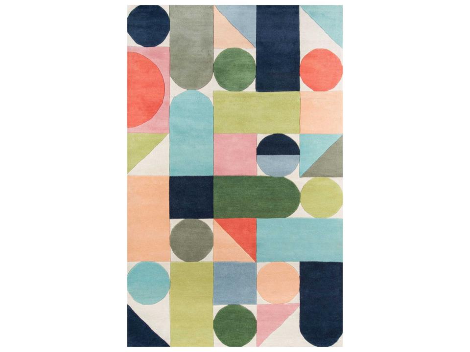 Delmar Geometric Area Rug Hand Tufted Wool Modern