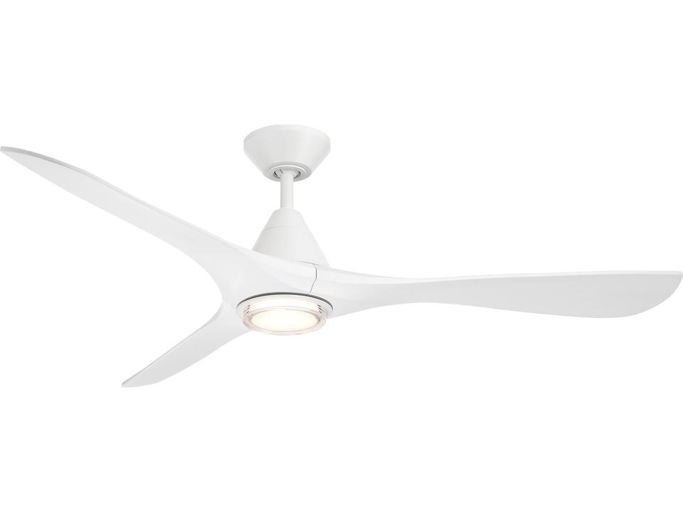 Carve 60 Inch Smart Ceiling Fan in Matte White with LED Light
