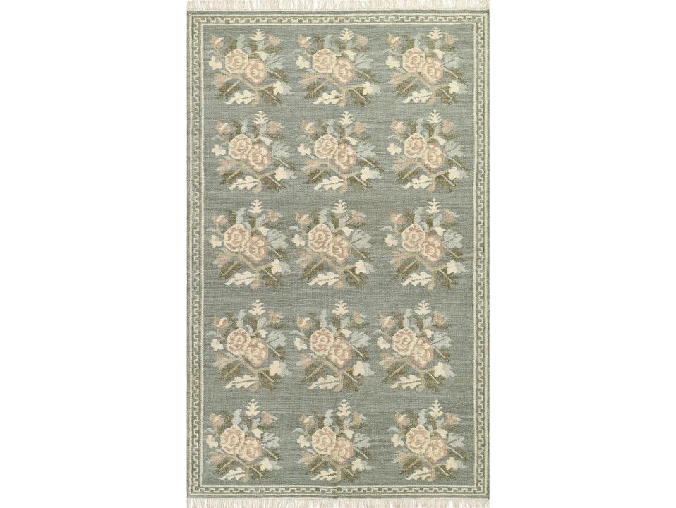 Florence Floral Runner Area Rug in Blue