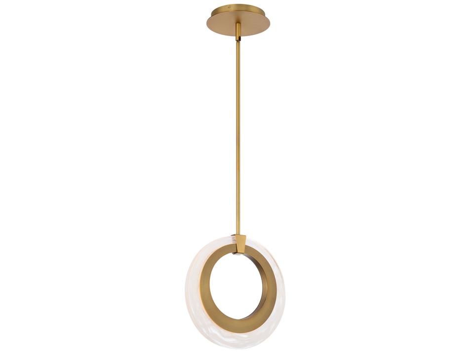 Serenity LED Mini Pendant Light in Aged Brass