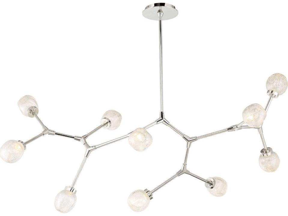 Catalyst 10-Light Polished Nickel Glass LED Globe Chandelier