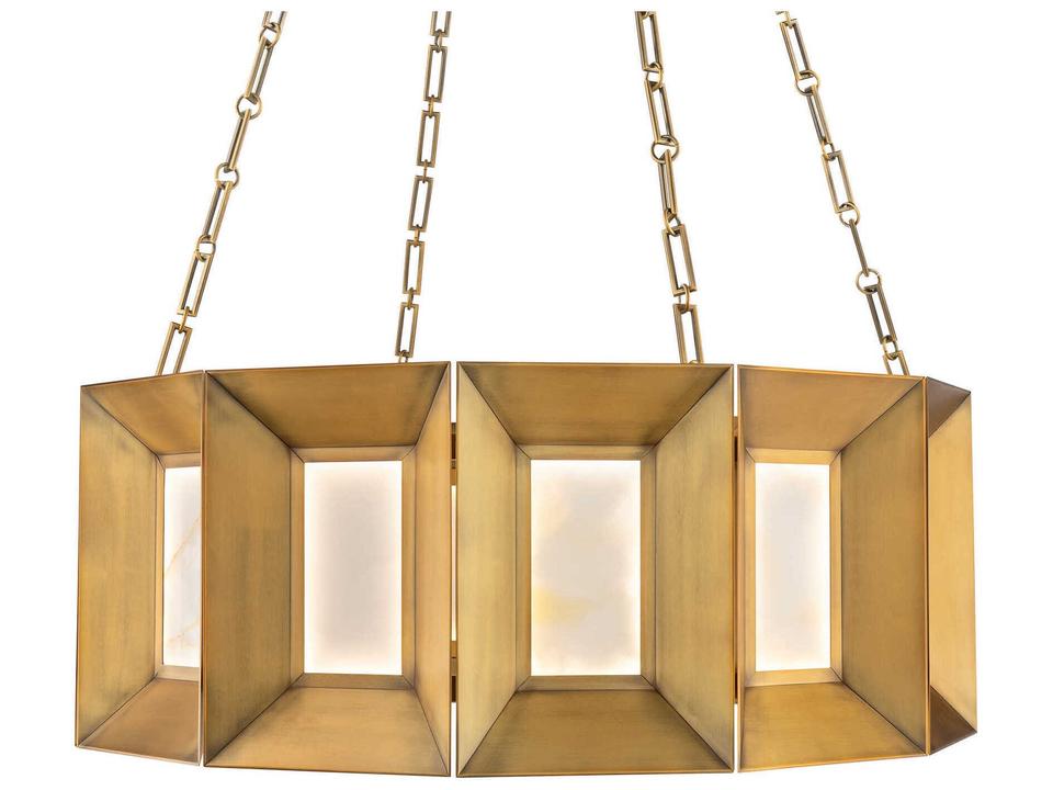 Austen 12-Light Electroplated Aged Brass Geometric Round Chandelier