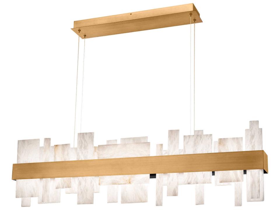 Acropolis LED Linear Chandelier in Aged Brass