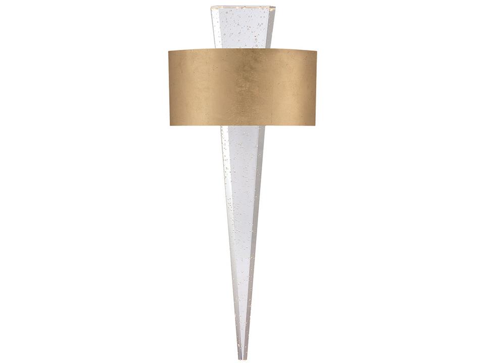 Palladian 2-Light Gold Leaf Crystal Glass Wall Sconce