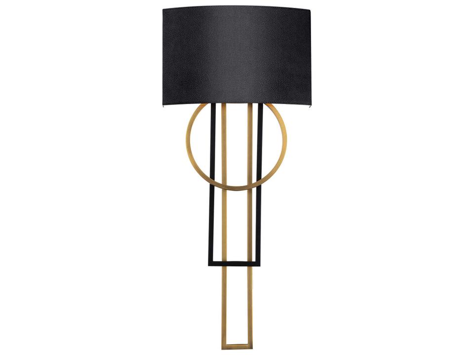 Sartre Wall Sconce in Black and Aged Brass