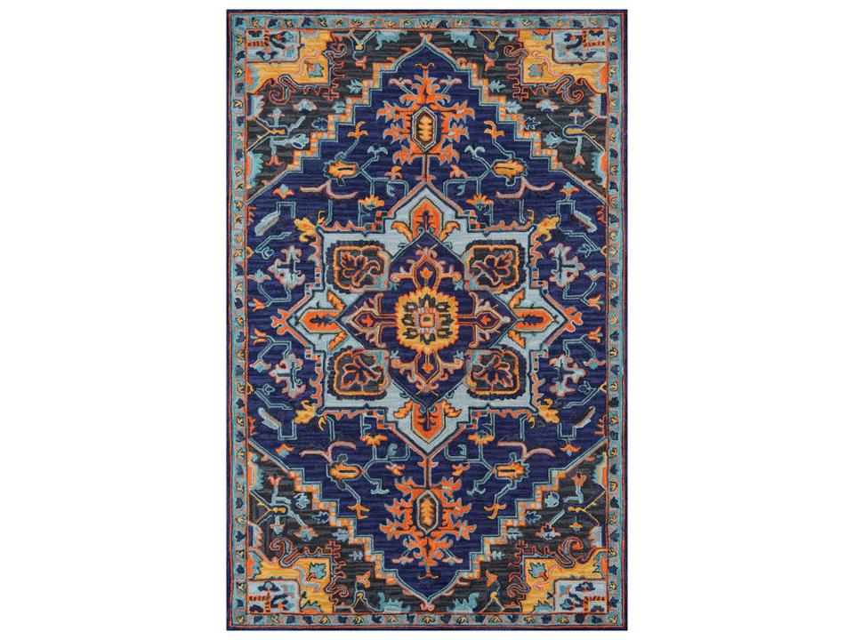 Ibiza Traditional Medallion Area Rug in Navy