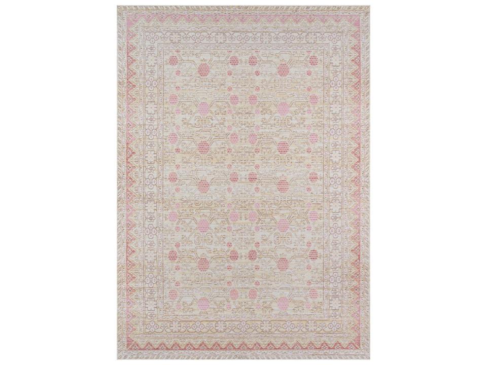 Isabella Traditional Pink Medallion Power Loomed Area Rug