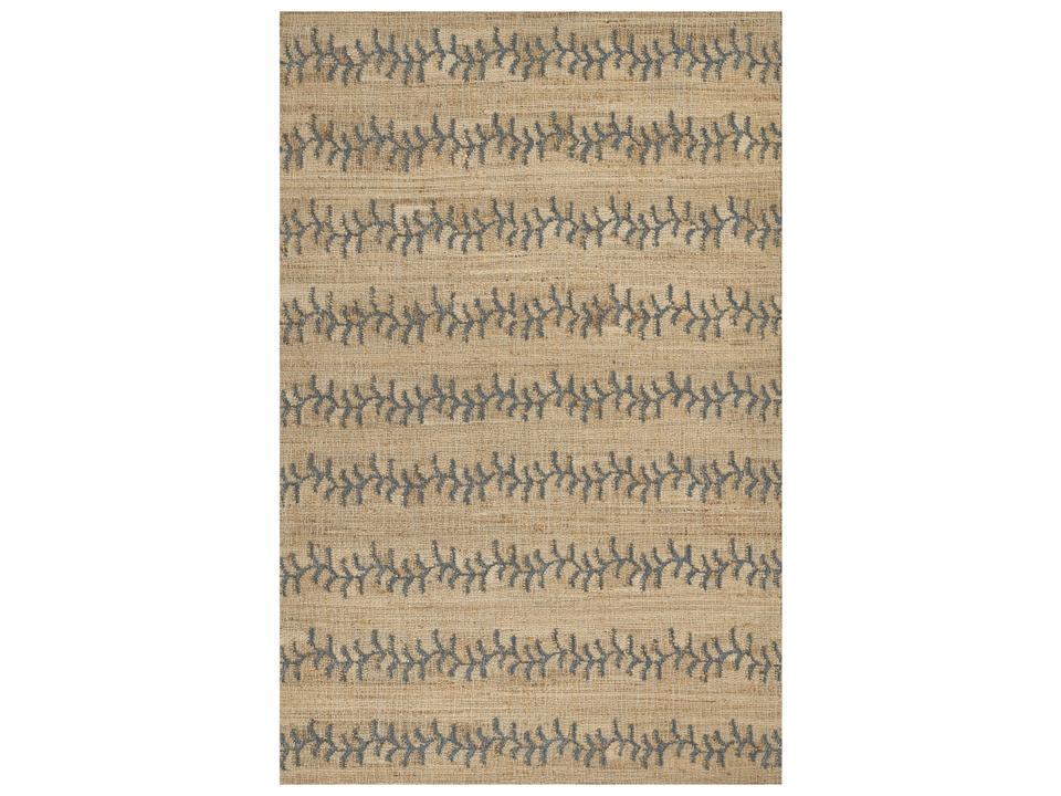 Orchard Striped Handwoven Jute and Wool Area Rug in Blue