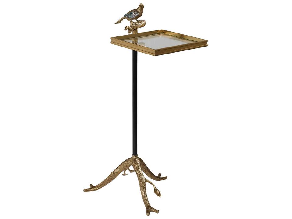 Tweet Accent Table Brass and Iron with Paua Shell Inlay