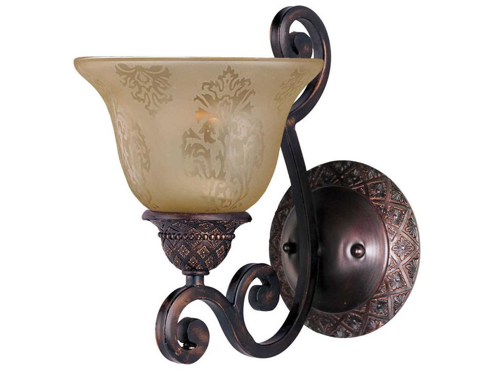 Symphony 1-Light Wall Sconce in Oil Rubbed Bronze with Screen Amber Glass
