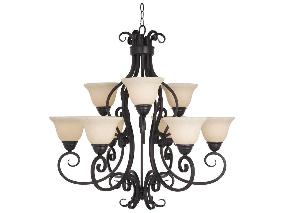 9-Light Manor Multi-Tier Chandelier in Oil Rubbed Bronze