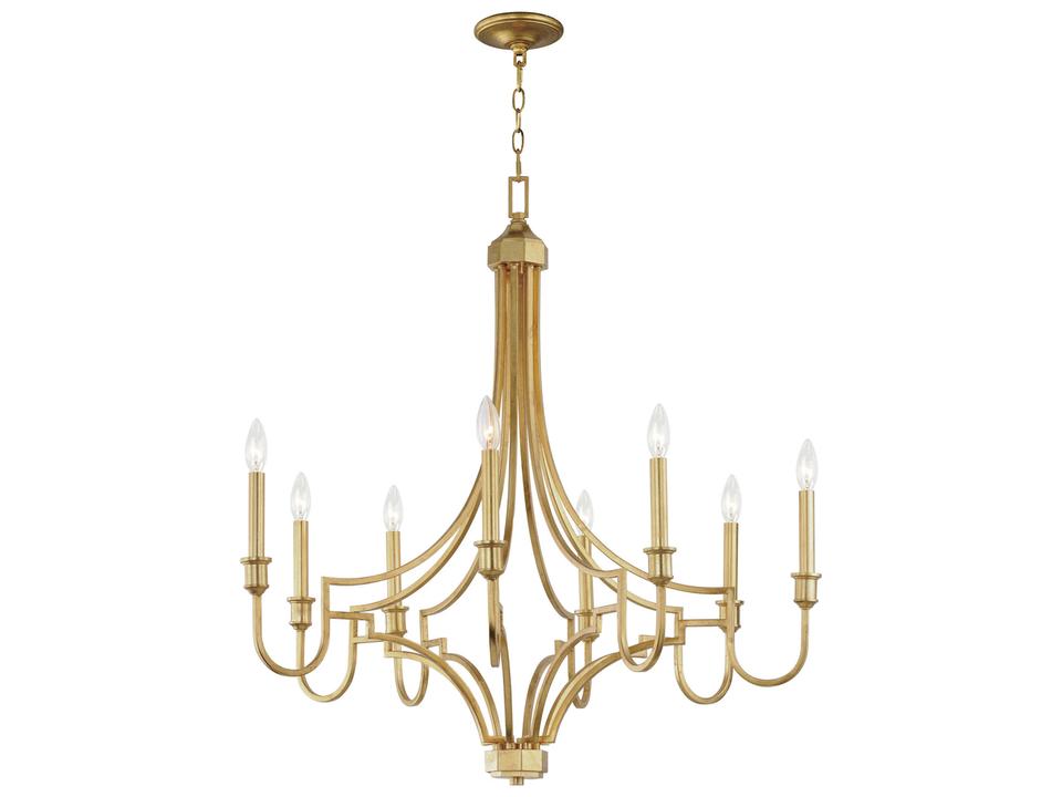 8-Light Normandy Chandelier in Gold Leaf