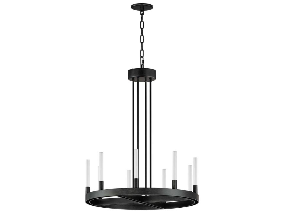 Ovation 9-Light Black Glass LED Chandelier