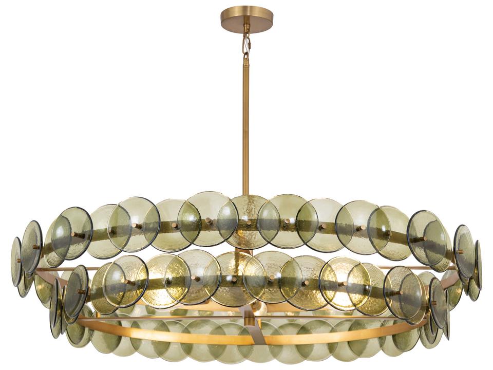 Loren 8-Light Weathered Brass Green Chandelier
