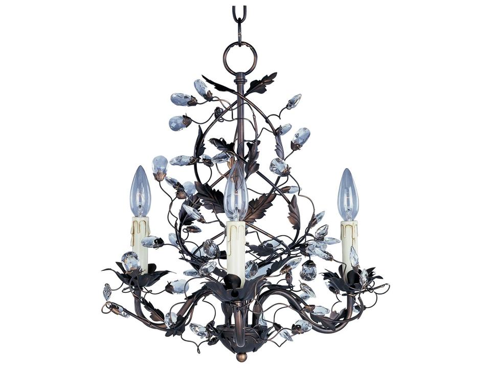 Elegante 3-Light Mini Chandelier in Oil Rubbed Bronze with Crystal Accents