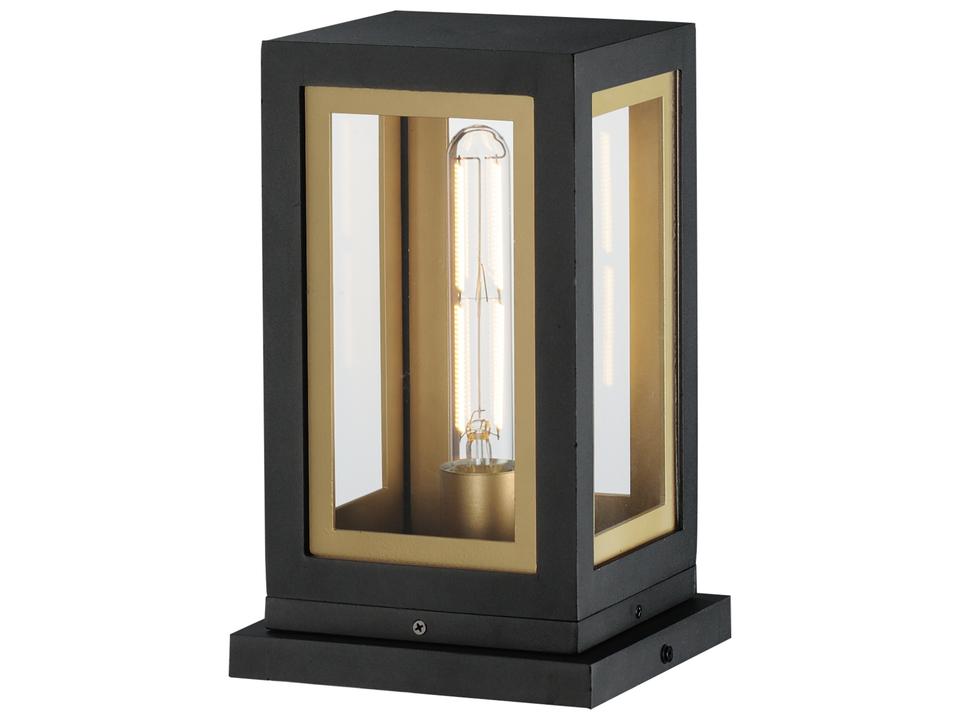 Neoclass 1-Light Outdoor Post Lantern in Black and Gold