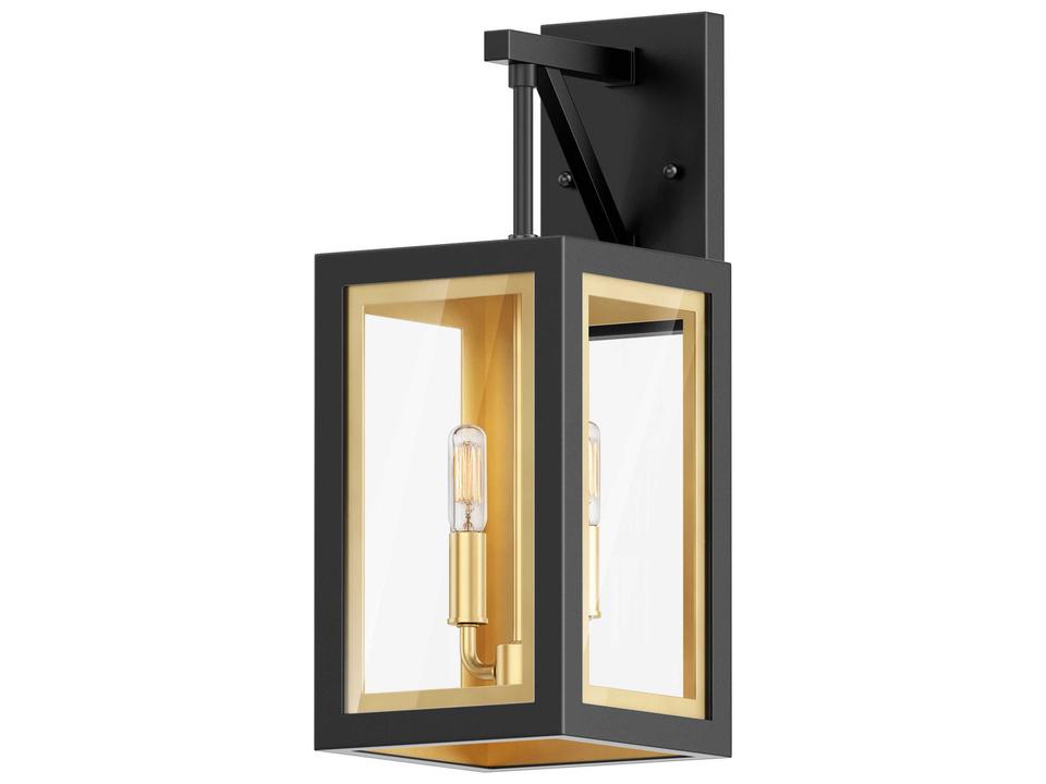 Neoclass 2-Light Outdoor Wall Light in Black and Gold