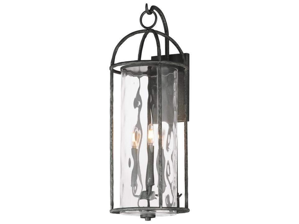 Del Mar 3-Light Outdoor Wall Lantern in Blacksmith
