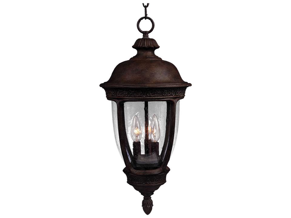 Knob Hill 3-Light Outdoor Hanging Lantern in Sienna