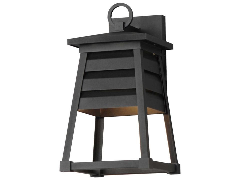 Shutters 1-Light Outdoor Wall Sconce in Black
