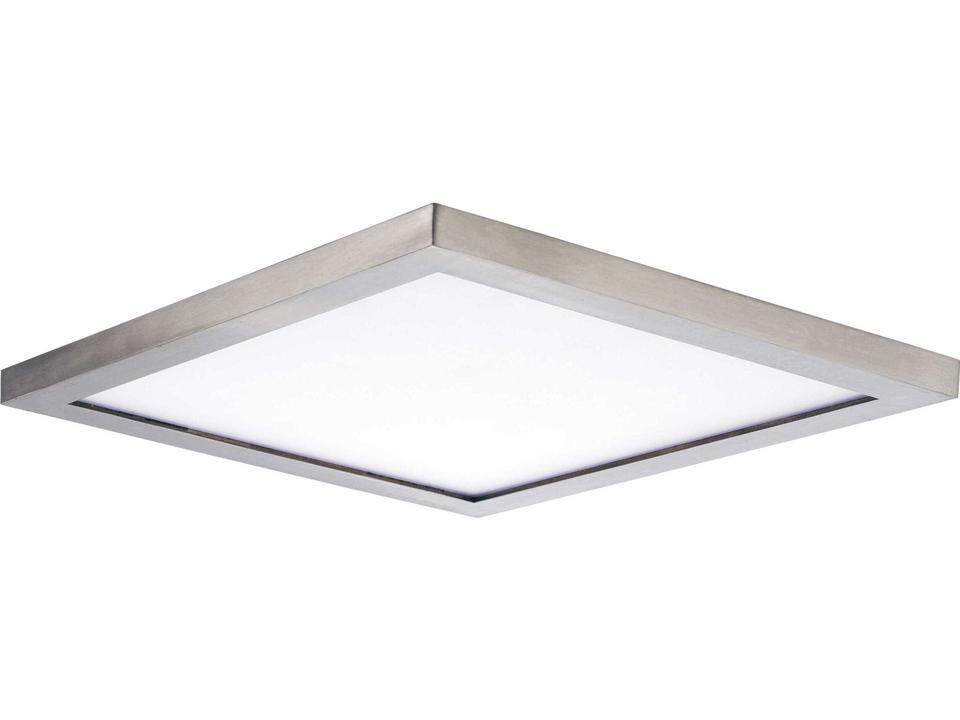 Wafer 15-Inch 1-Light Outdoor LED Flush Mount in Satin Nickel