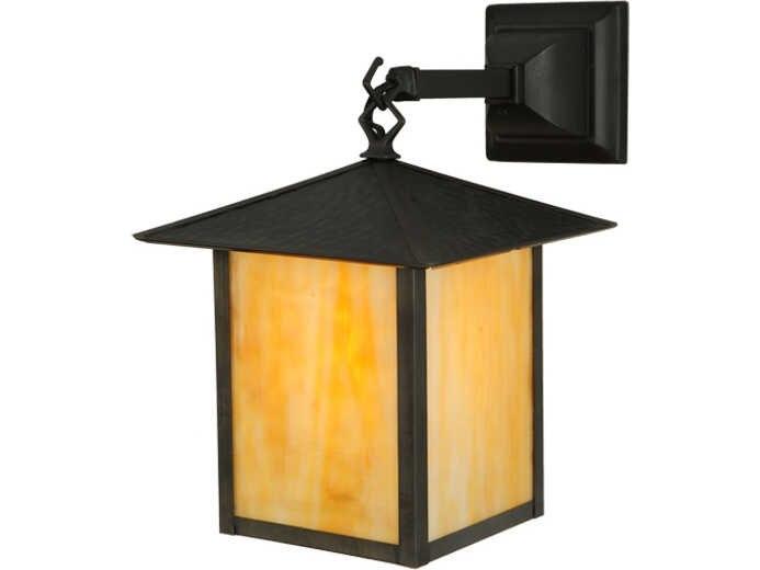 Seneca 1-Light Outdoor Wall Light in Craftsman Brown