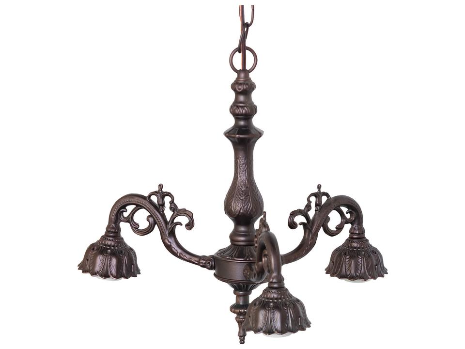 Victorian 3-Light Traditional Chandelier in Mahogany Bronze