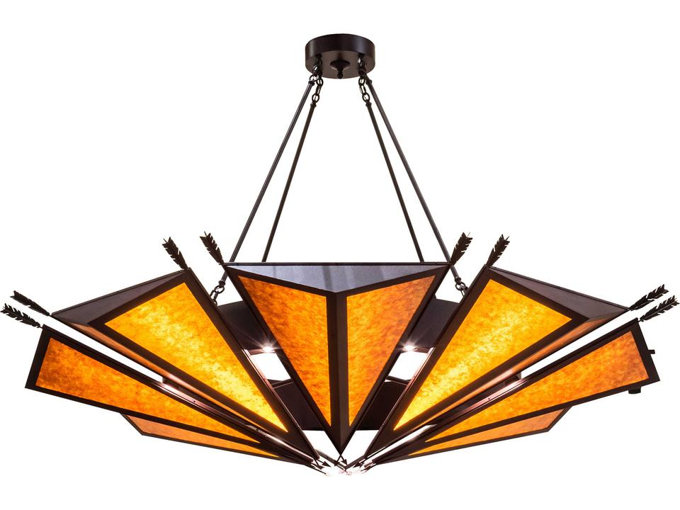 Desert Arrow 9-Light Steel Glass LED Geometric Chandelier