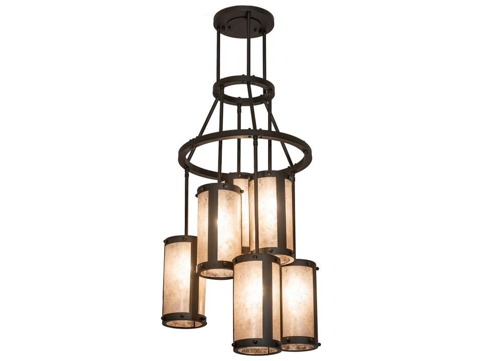Cartier 6-Light Two-Tier Cascading Chandelier in Oil Rubbed Bronze