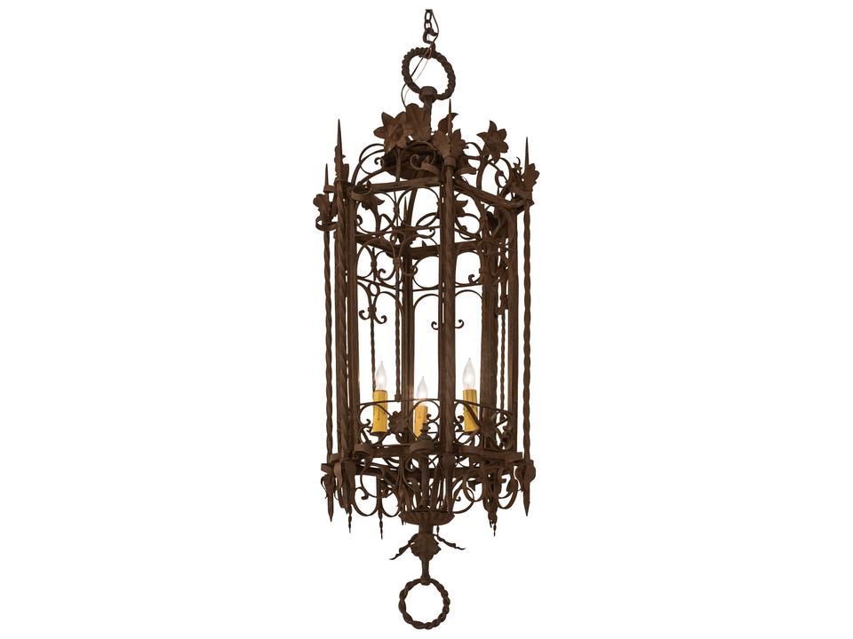 Gordes 3-Light Brown Candle Style Chandelier with Steel Frame