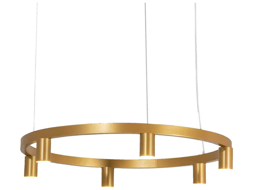 6-Light Korfu Round Chandelier in Gold
