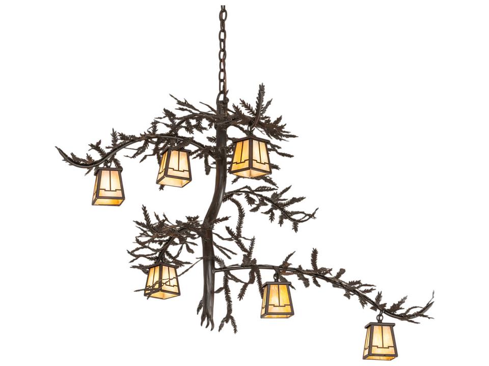 Pine Branch Valley View 6-Light Chandelier in Oil Rubbed Bronze