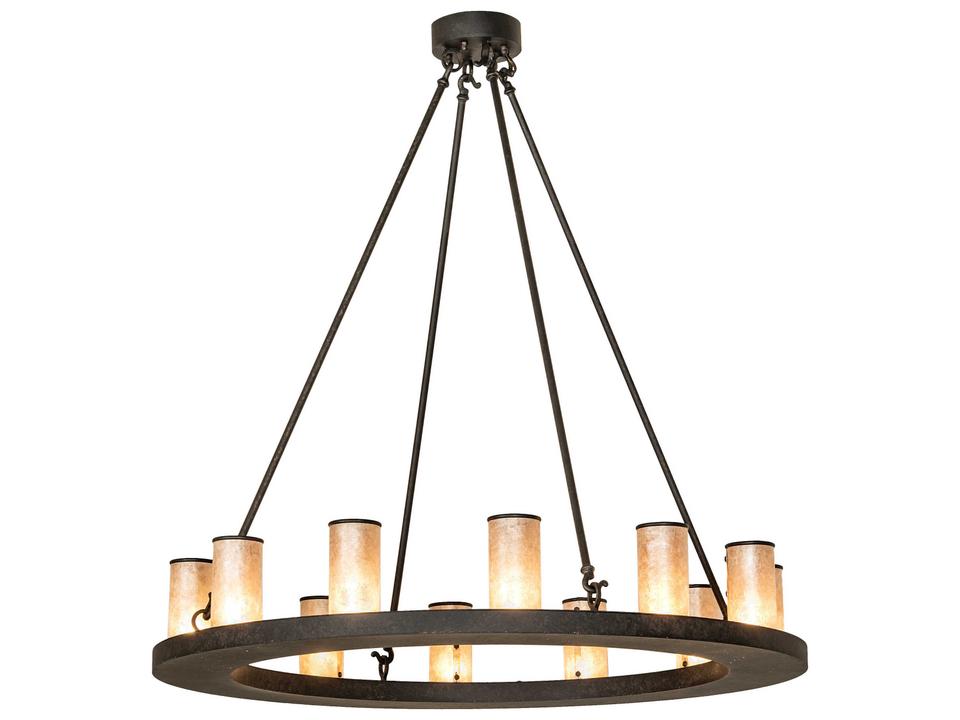 Loxley 12-Light Glass Cylinder Chandelier in Coffee Bean Bronze