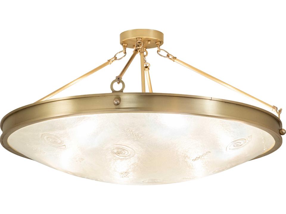 Metro Fusion 6-Light Brushed Brass Semi Flush Mount with Glass Bowl