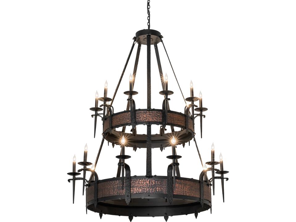 Costello 20-Light Flat Black Textured Copper Traditional Tiered Chandelier