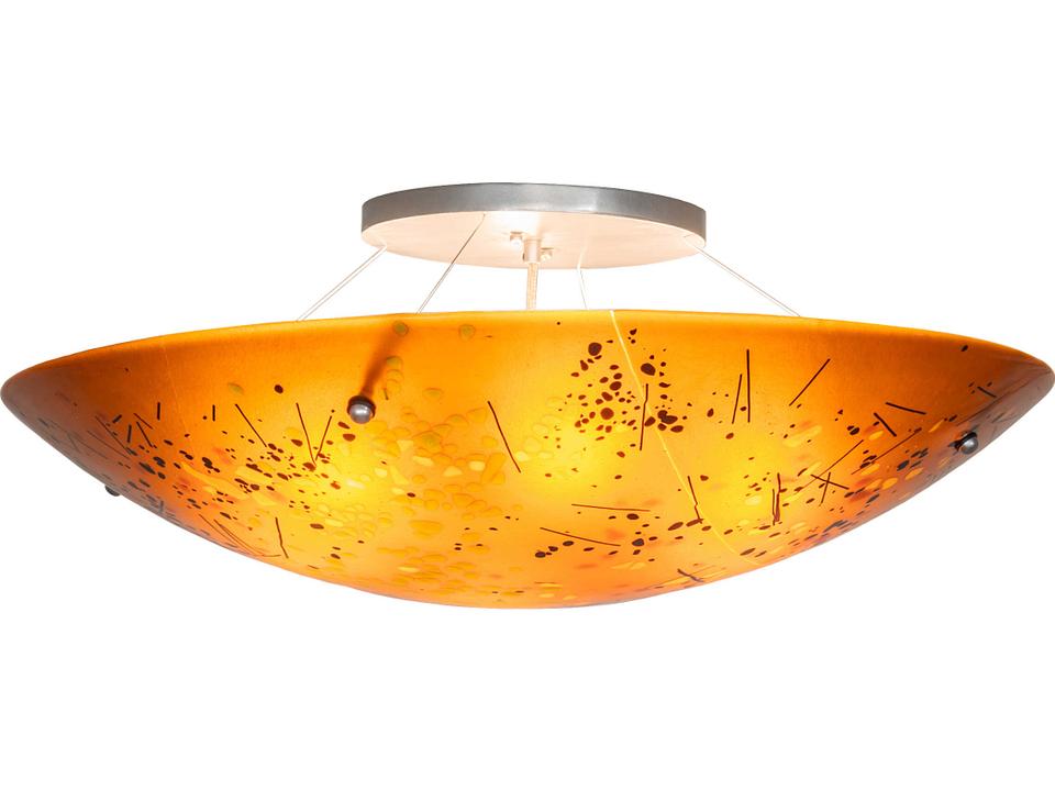 Metro Fusion 6-Light Flush Mount with Biscotti Fused Glass Shade