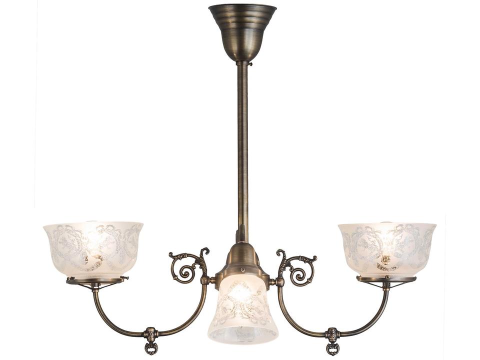 Revival 4-Light Brass Traditional Chandelier with Frosted and Clear Glass