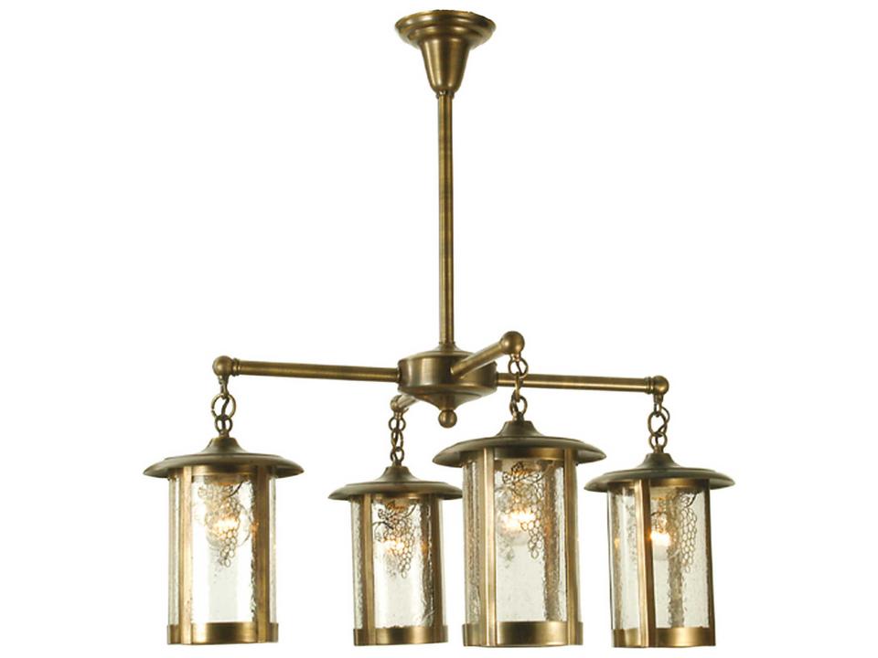 Fulton 4-Light Traditional Chandelier in Antique Brass with Clear Seeded Glass